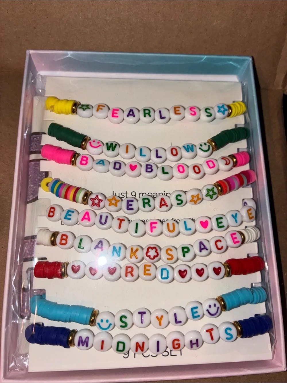 Ava Riley Kids' Multicolor Beaded Name Bracelets - Pack of 8